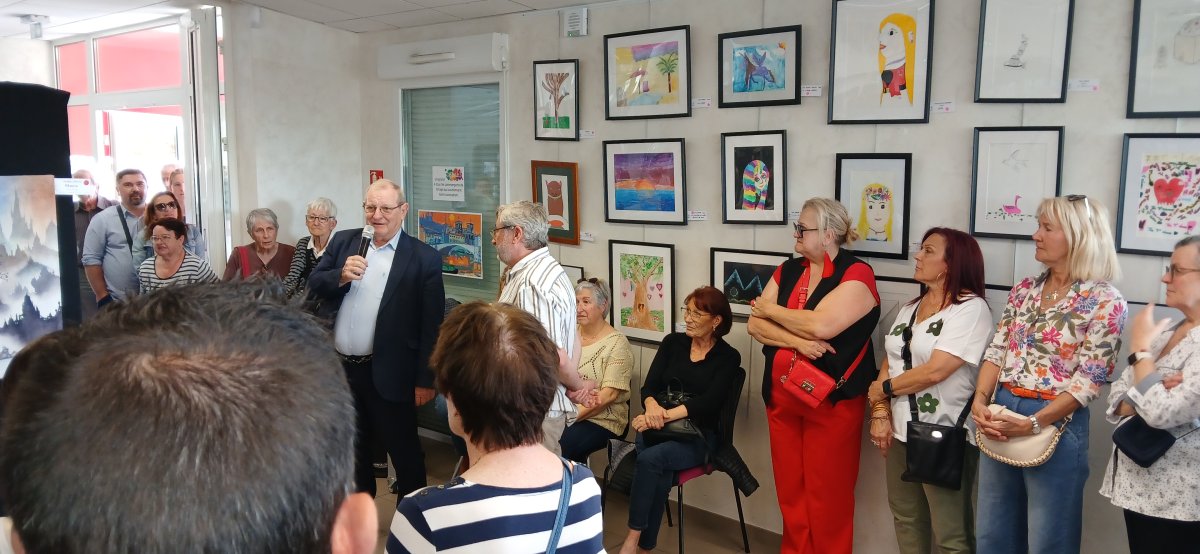 Le vernissage avec le discours du maire de Jonage