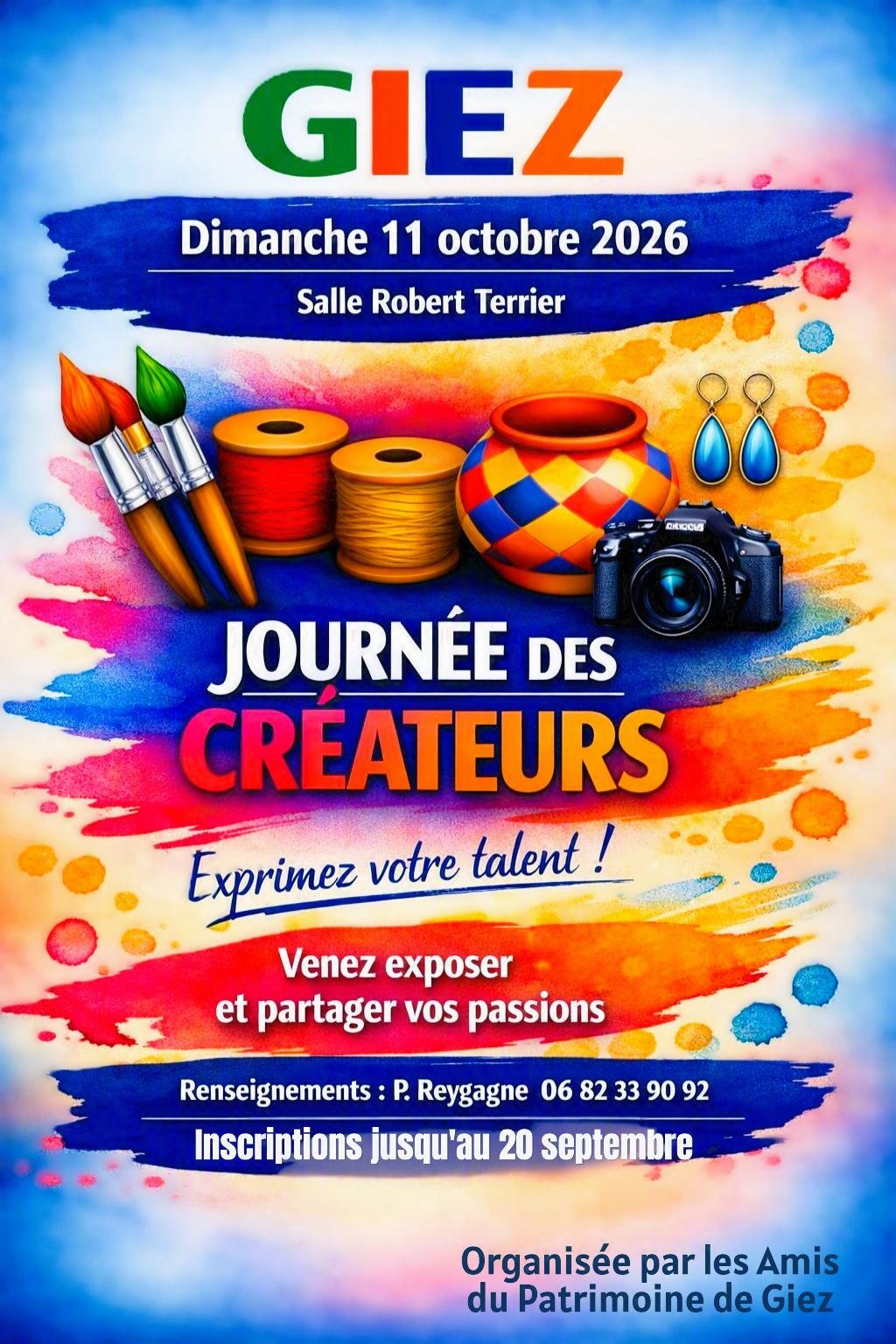 Prochaine exposition: journée des créateurs le 11 octobre 2026 à Giez (74210), dans la salle des fêtes Robert Terrier